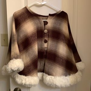 Women Shawl Cape Brown